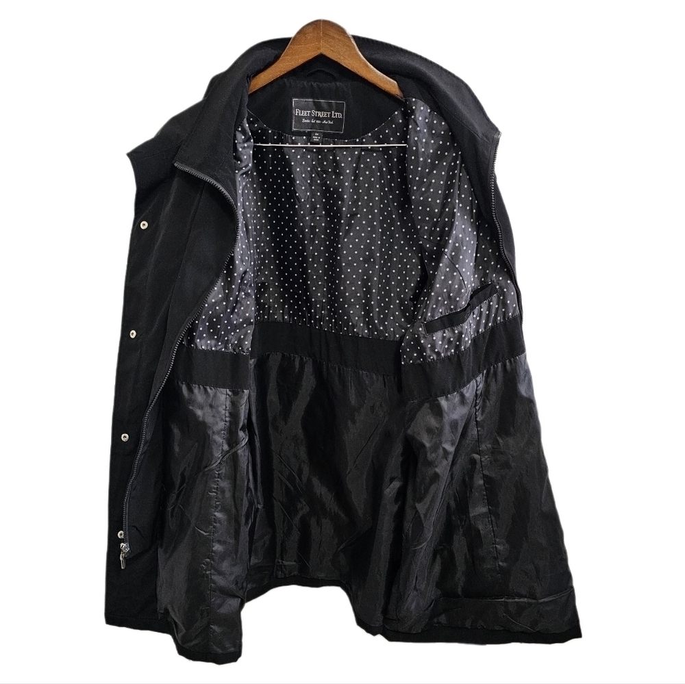 Fleet Street black belted lined raincoat size 2X - Picture 7 of 10